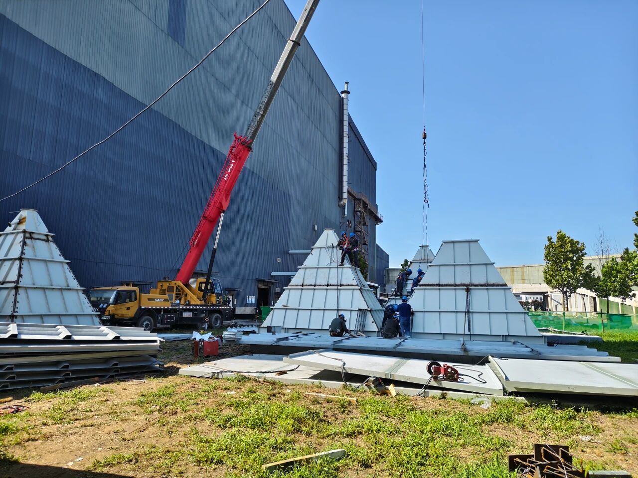 华星东方承建的河北省石家庄市晋州市生活垃圾焚烧发电提升技改项目烟气净化工程开工建设(图6)