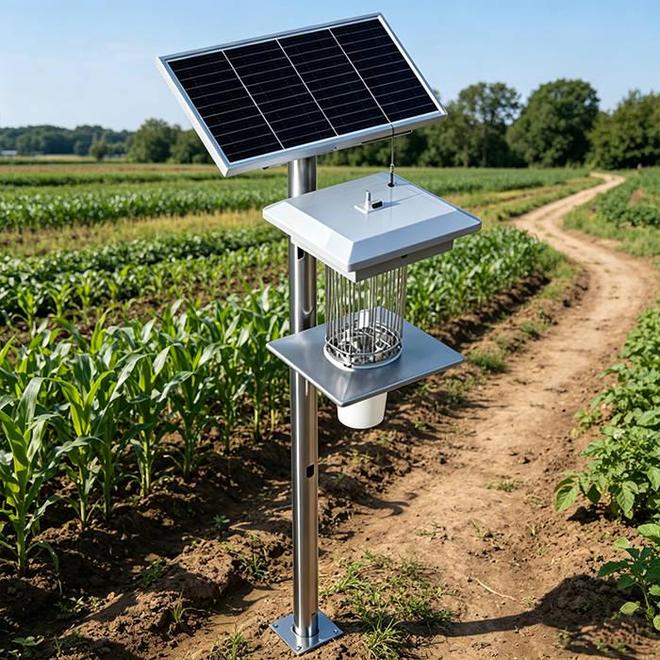 米乐M6：太阳能杀虫灯：绿色环保的田间物理防虫设备(图8)